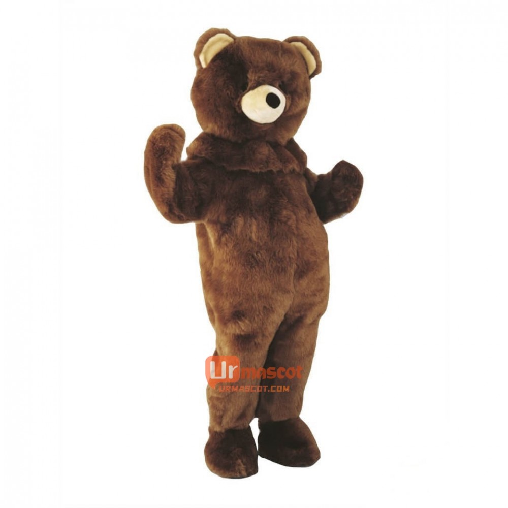 Brown Power Bear Custom Cartoon Mascot Costume