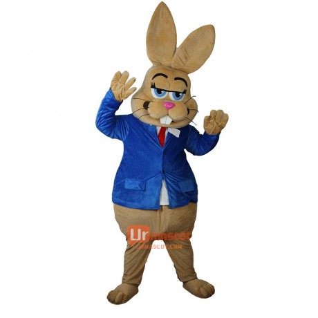 Brown Rabbit Bunny Cartoon Mascot Costume Plush with Mask