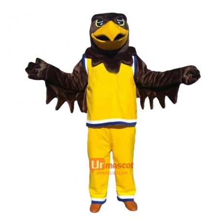 Brown Sport Eagle Cartoon Mascot Costume Plush with Mask