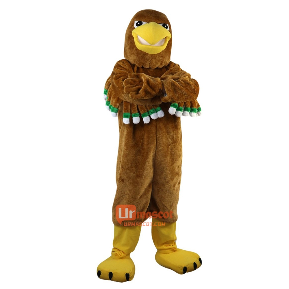 Brown Sports Eagle Cartoon Mascot Costume Plush with Mask