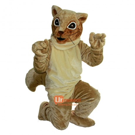 Brown Squirrel Cartoon Mascot Costume Plush with Mask