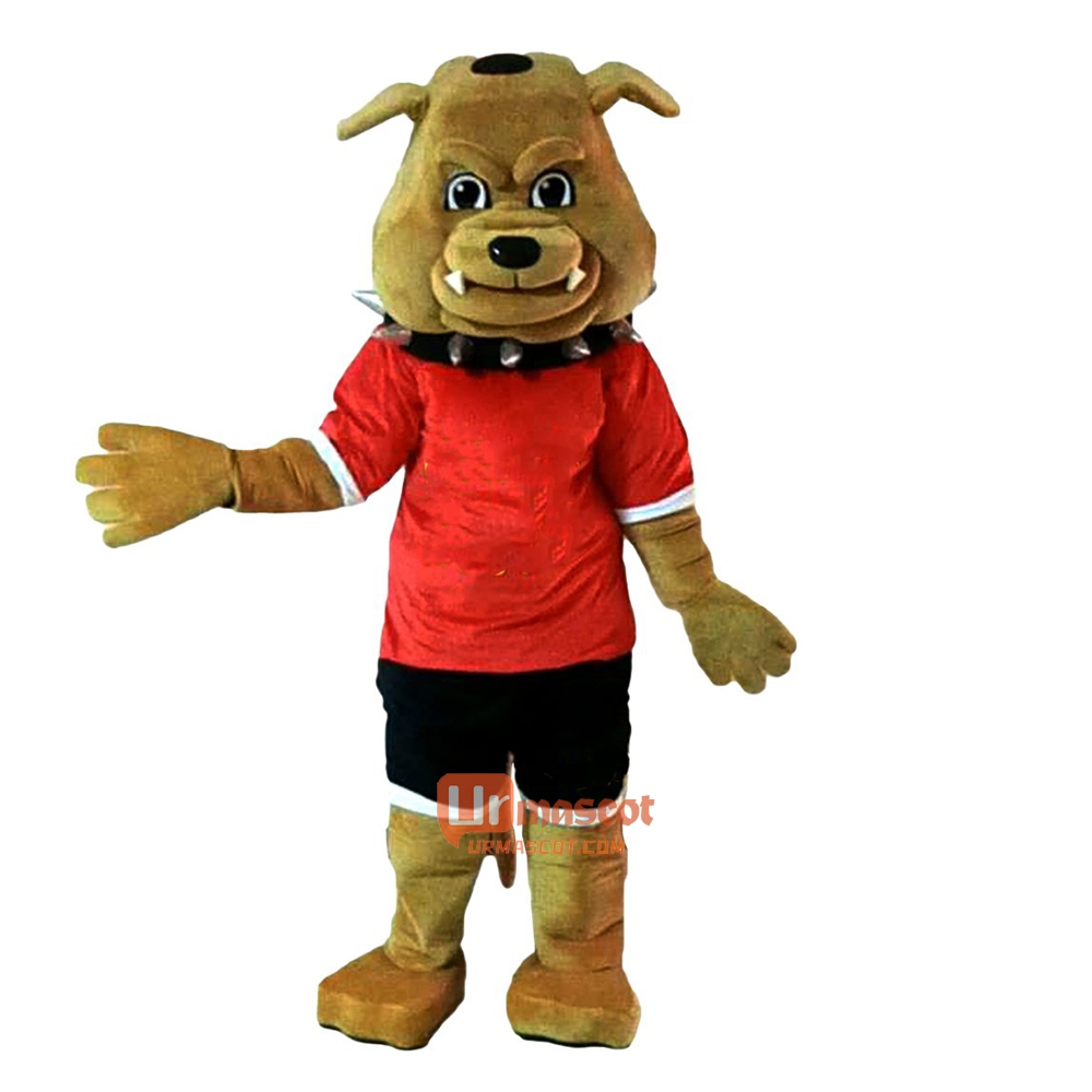 Bulldog Mascot Cartoon Mascot Costume Plush with Mask