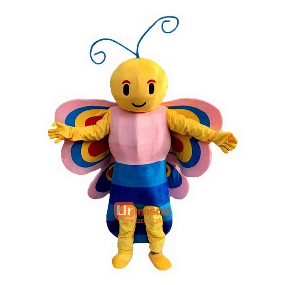 Butterfly Cartoon Mascot Costume Plush with Mask