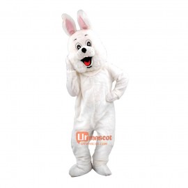 Cartoon Mascot Costume Plush with Mask Happy White Rabbit