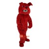 Cartoon Red Bulldog Fierce Vicious Dog Cartoon Mascot Costume Plush with Mask