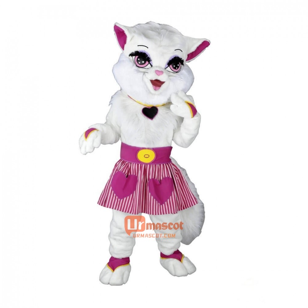 Cat White Custom Cartoon Mascot Costume