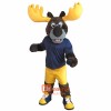 Charming College Moose Custom Cartoon Mascot Costume