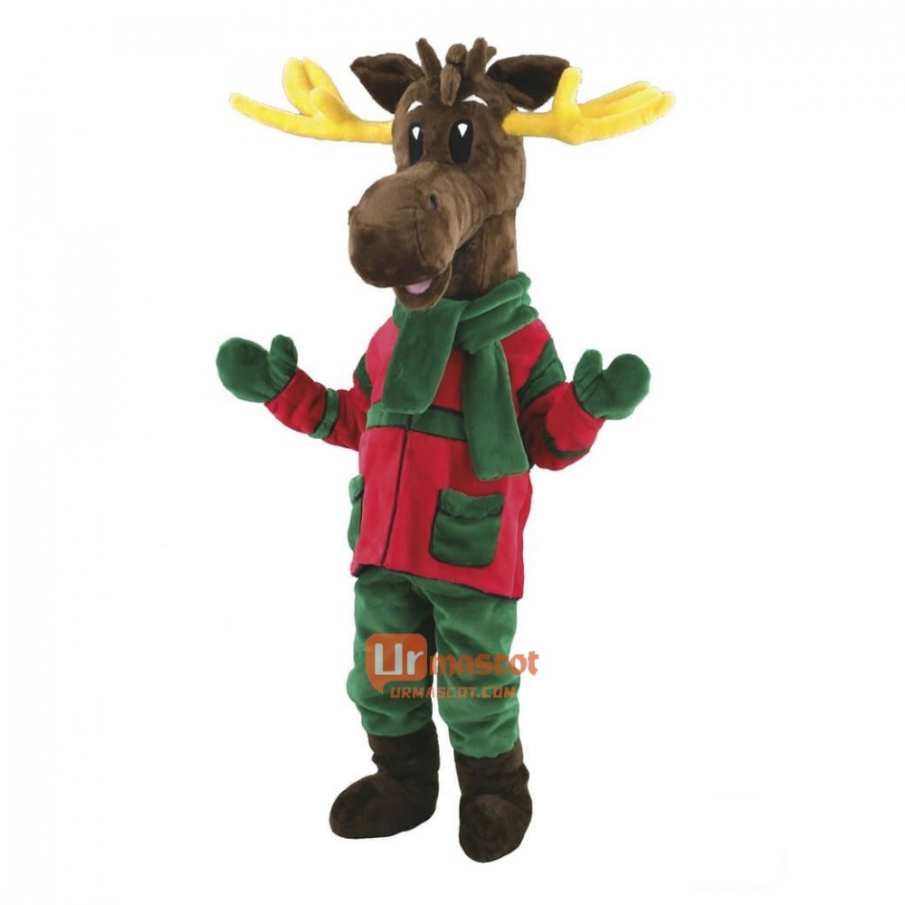 Christmas Reindeer Cartoon Mascot Costume Plush with Mask