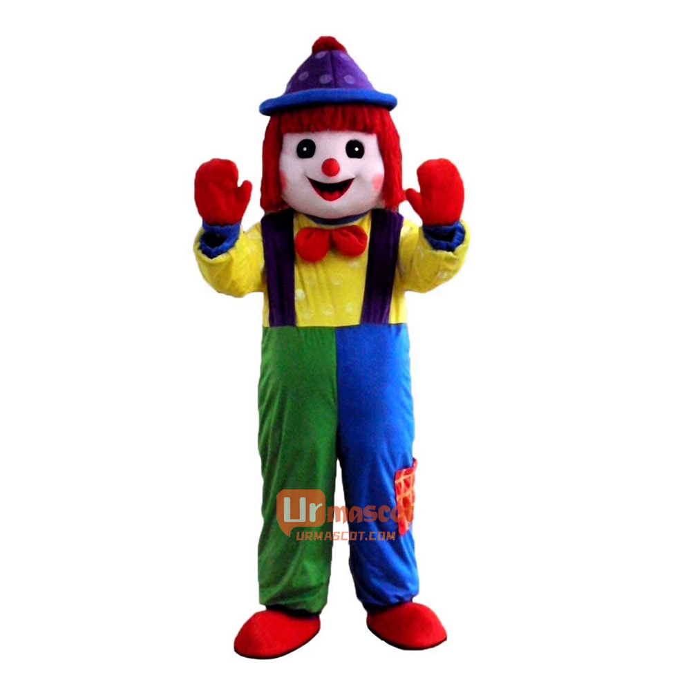 Clown Cartoon Mascot Costume Plush with Mask