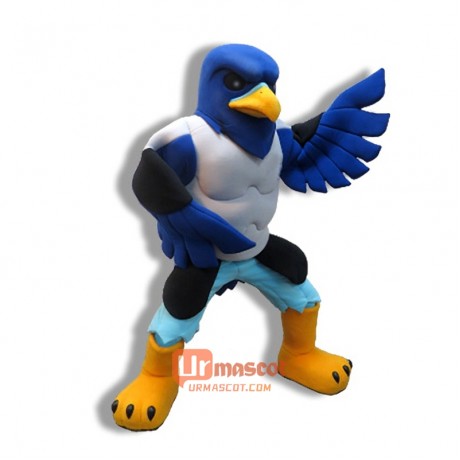 College Blue Falcon Cartoon Mascot Costume Cosplay Outfits