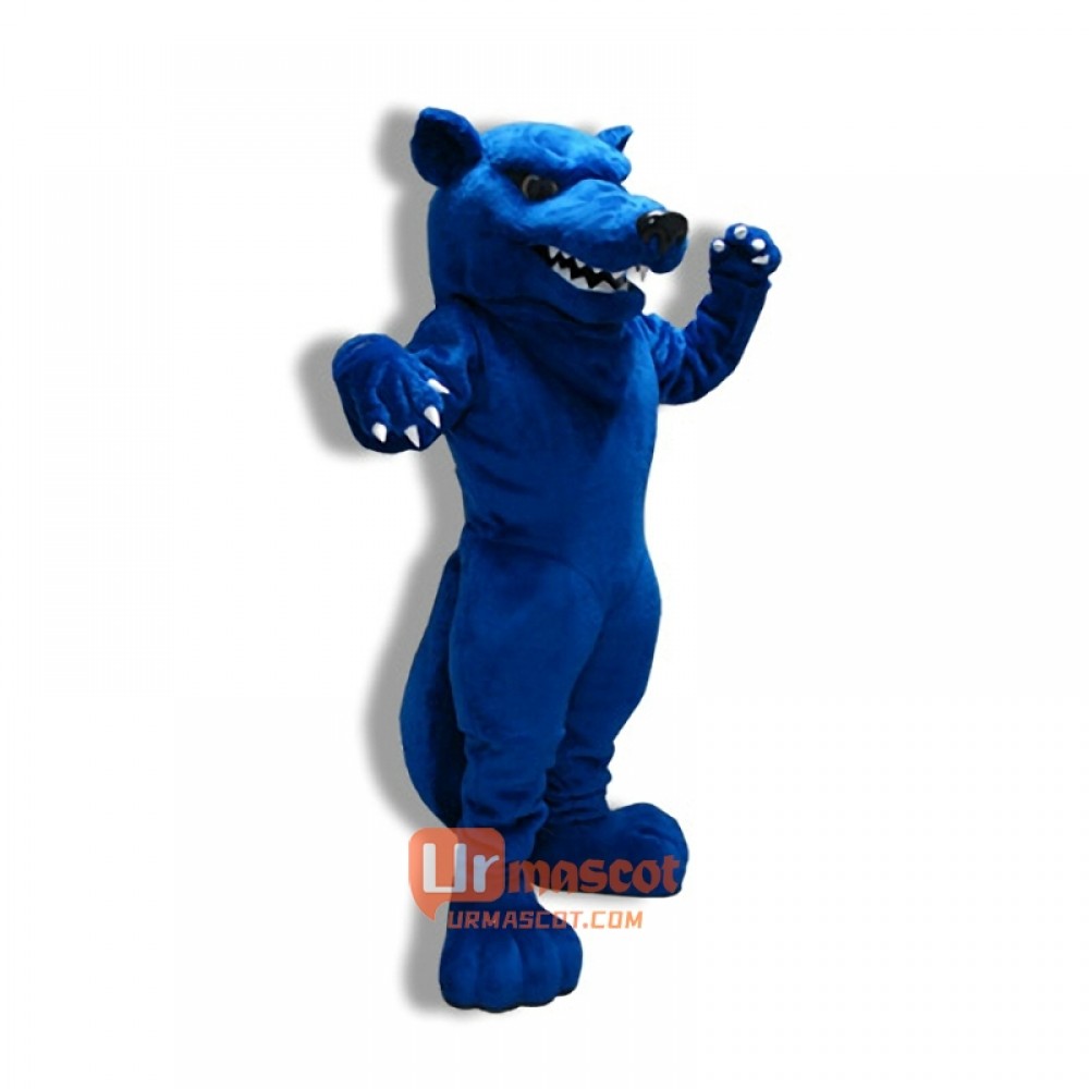 College Blue Thunder Wolf Cartoon Mascot Costume Cosplay Outfits