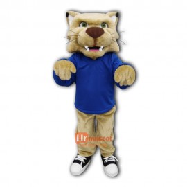 College Cute Bobcat Cartoon Mascot Costume