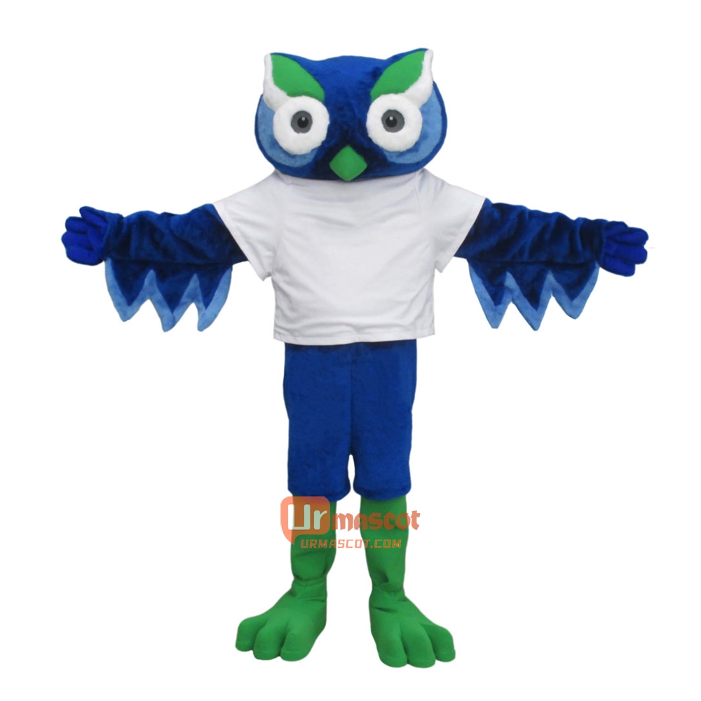 College Cute Handsome Owl Cartoon Mascot Costume