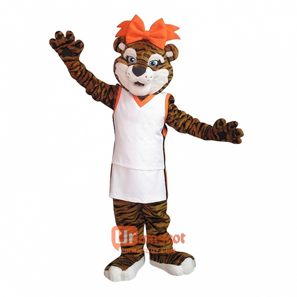 College Girl Tiger Custom Cartoon Mascot Costume