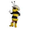 College Handsome Glasses Bee Custom Cartoon Mascot Costume