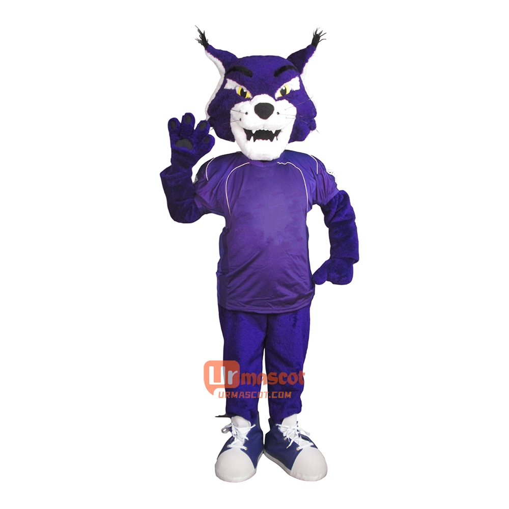 College Handsome Wildcat Custom Cartoon Mascot Costume