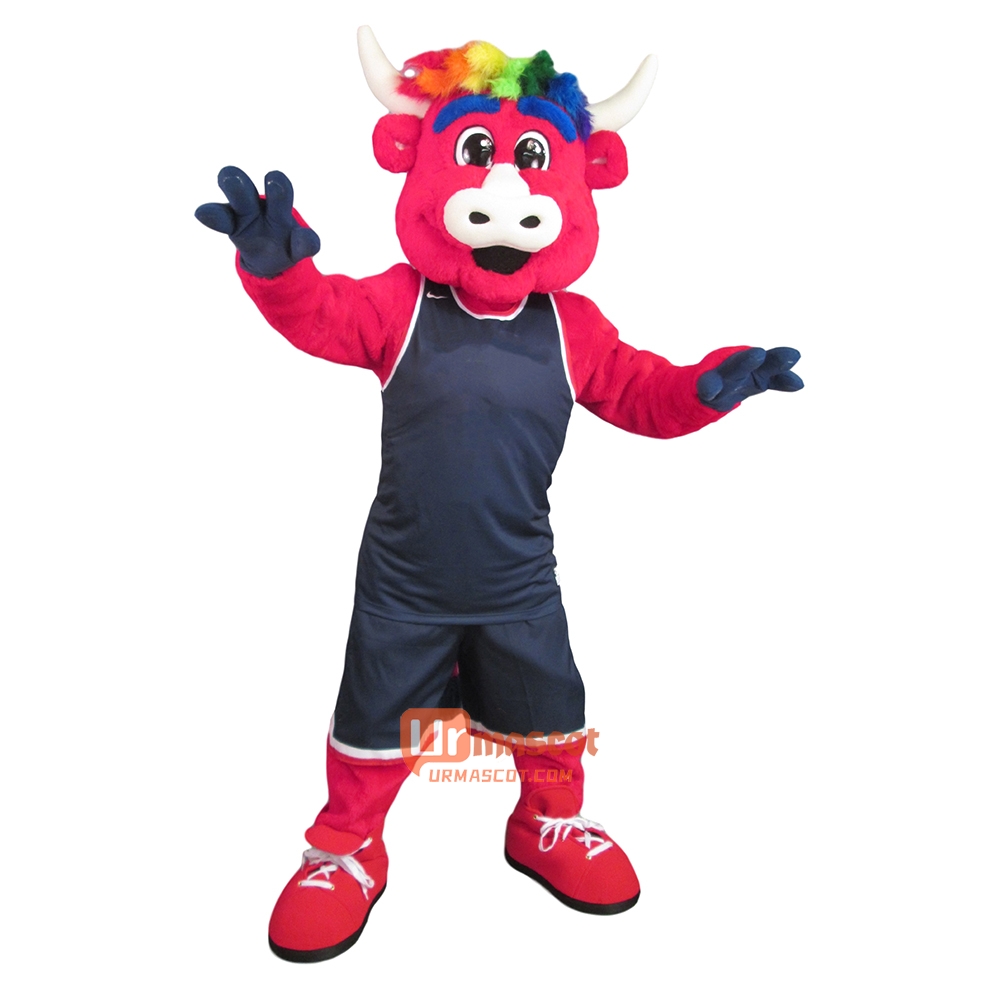 College Interesting Red Bull Custom Cartoon Mascot Costume