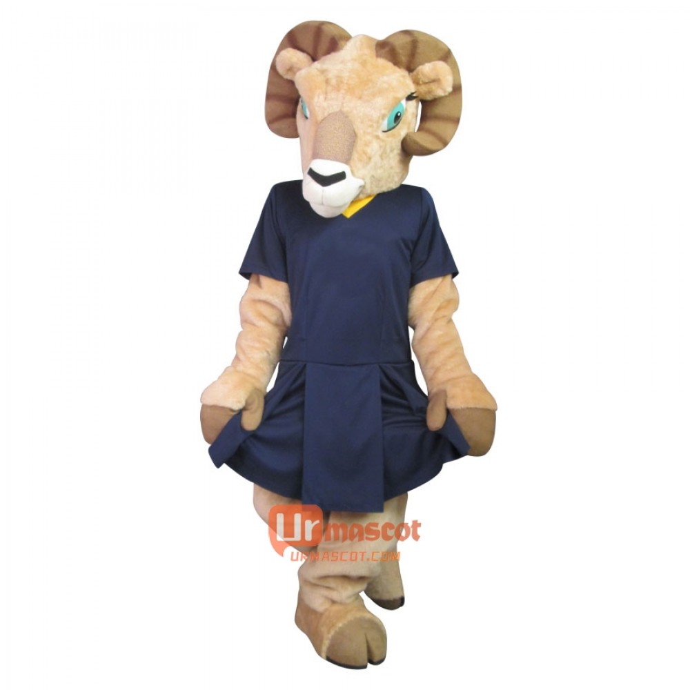 College Ram Custom Cartoon Mascot Costume