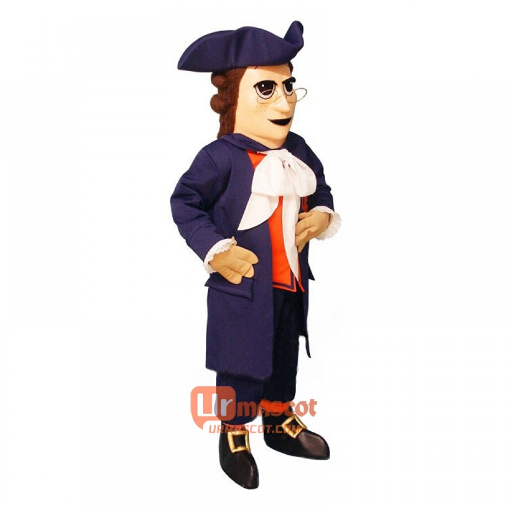 Colonial Man Cartoon Costume Mascot