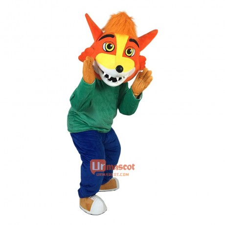 Colored Fox Cartoon Mascot Costume Plush with Mask
