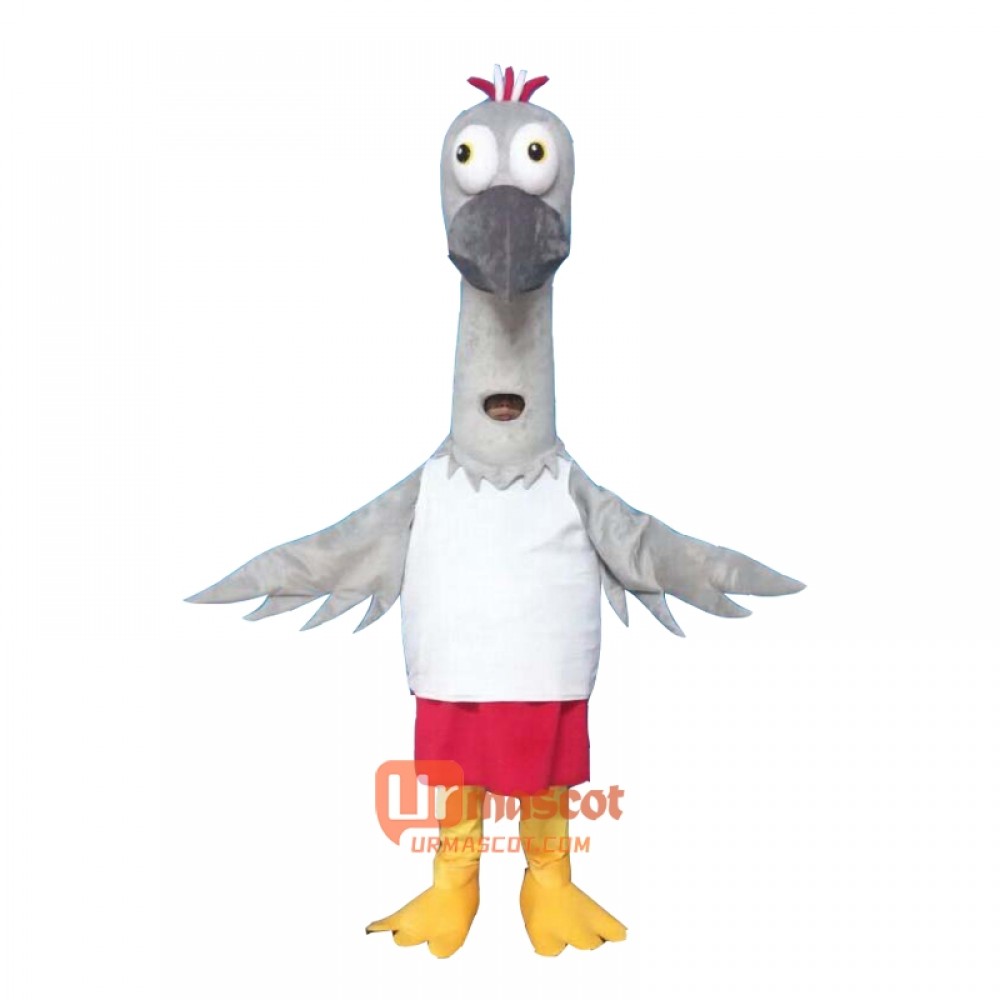 Crane Bird Mascot Cartoon Costume