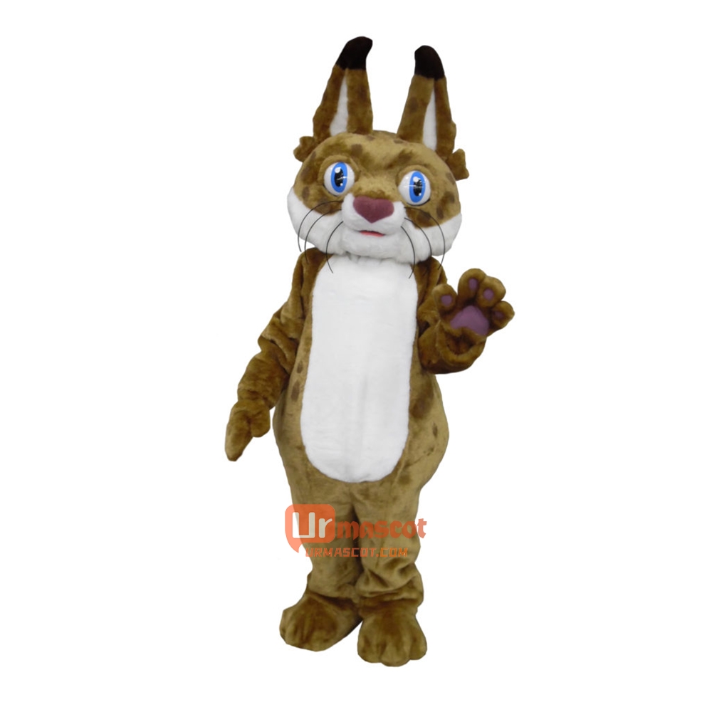 Cute Bobcat Cartoon Mascot Costume