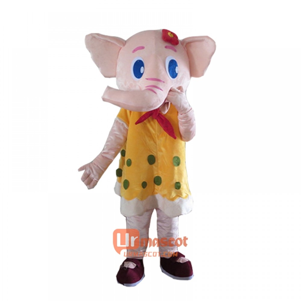 Cute Elephant Mascot Cartoon Costume