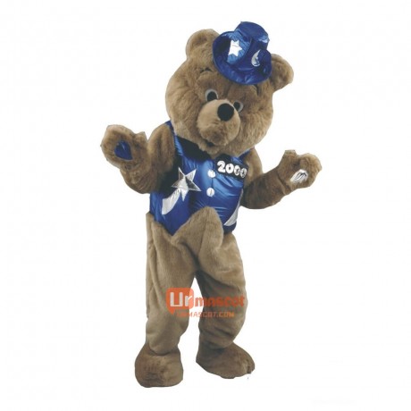 Cute Friendly Bear Cartoon Mascot Costume Plush with Mask