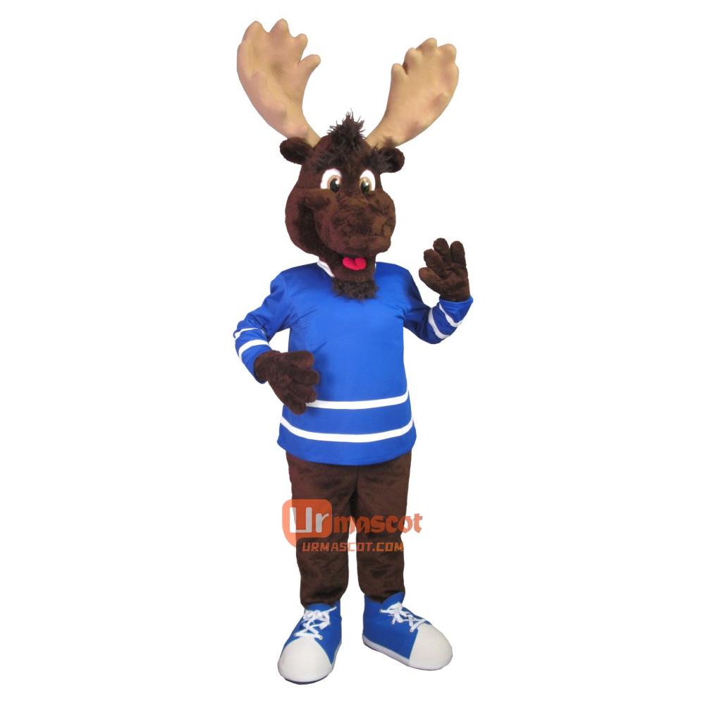 Cute Friendly College Moose Custom Cartoon Mascot Costume