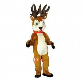 Cute Friendly Deer Cartoon Mascot Costume Plush with Mask