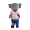 Cute Grey Elephant Mascot Cartoon Costume