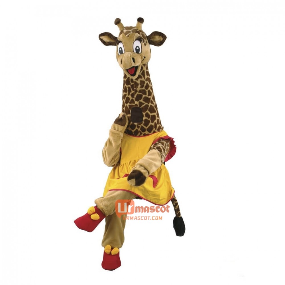 Cute Happy Giraffe Custom Cartoon Mascot Costume