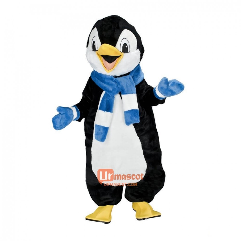 Cute Happy Penguin Cartoon Mascot Costume Plush with Mask