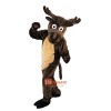 Dark Brown Elk Cartoon Mascot Costume Plush with Mask