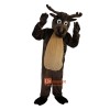 Dark Brown Elk Cartoon Mascot Costume Plush with Mask