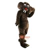 Deep Brown Gopher Mole Cartoon Mascot Costume Plush with Mask