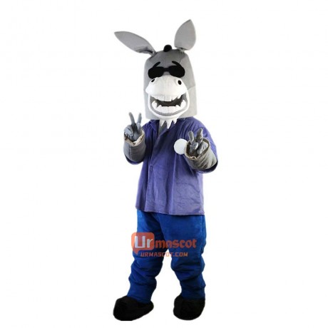 Donkey Cartoon Mascot Costume Plush with Mask