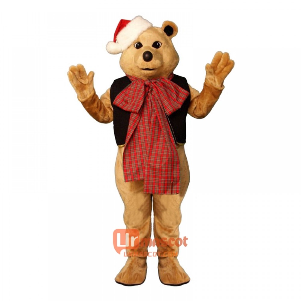Fancy Bear with Bow Cartoon Costume Mascot