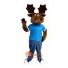 Friendly Moose Custom Cartoon Mascot Costume