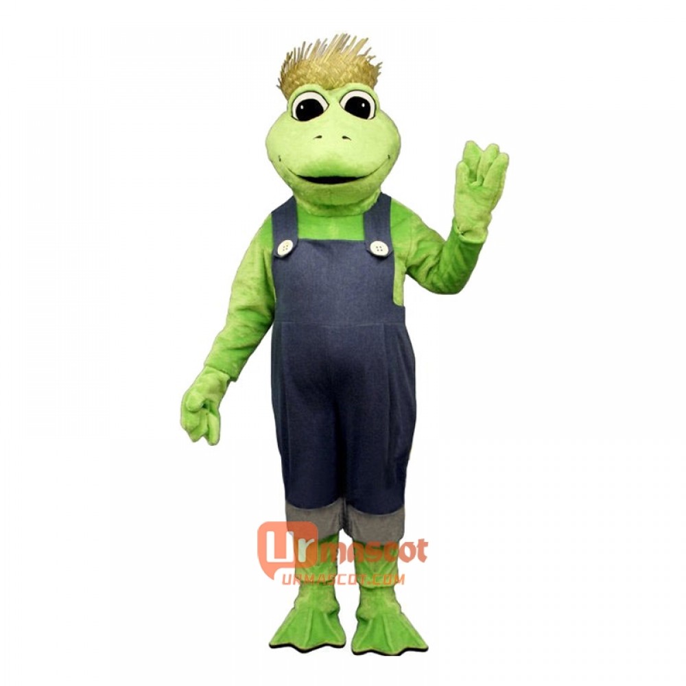 Frog Legs with Hat and Overalls Cartoon Costume Mascot