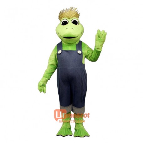 Frog Legs with Hat and Overalls Cartoon Costume Mascot