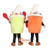 Funny Ice Cream Yogurt Mascot Cartoon Costume