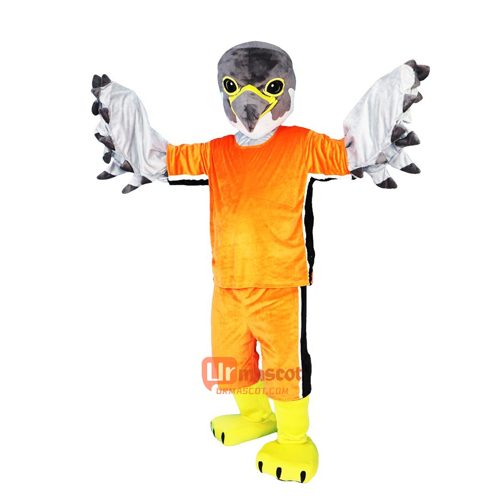 Gery Eagle Hawk Falcon Cartoon Mascot Costume Plush with Mask