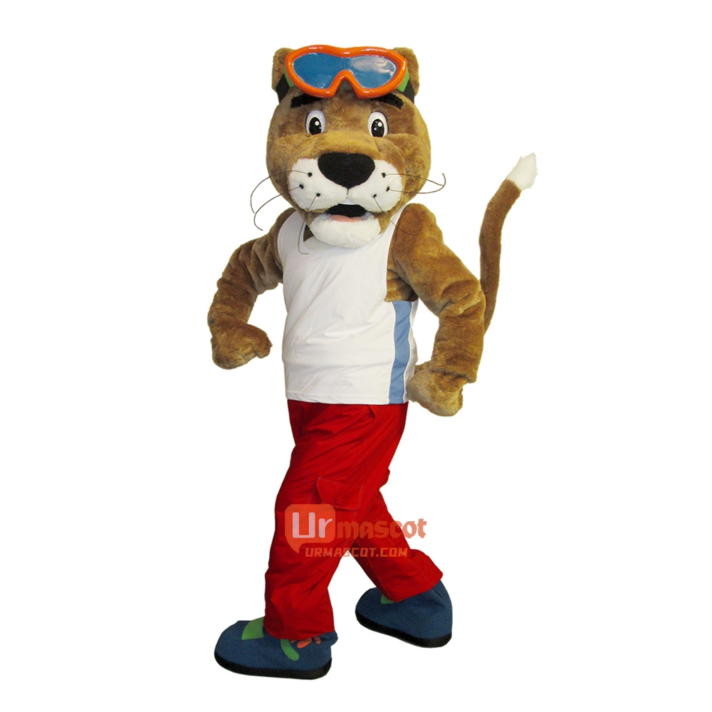 Glasses Charm Lion Custom Cartoon Mascot Costume