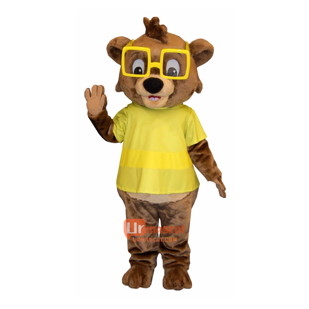 Glasses Child Bear Cartoon Mascot Costume