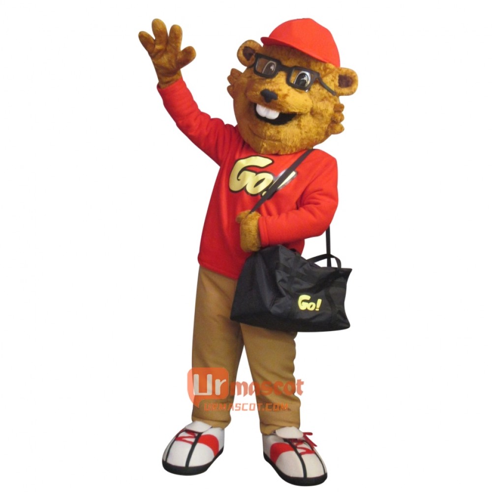 Glasses Gopher Custom Cartoon Mascot Costume