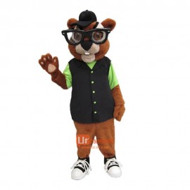 Glasses Handsome Chipmunk Mascot Costume Cosplay Outfits