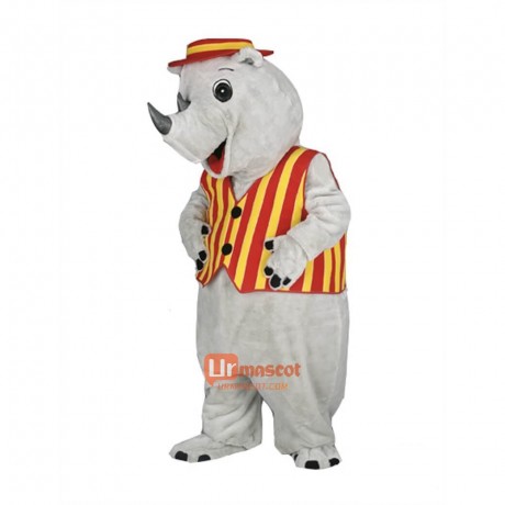 Gray Cute Rhino Custom Cartoon Mascot Costume