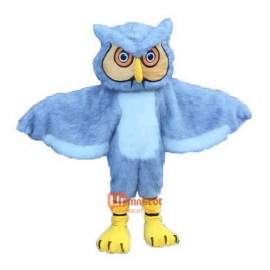 Gray Long-Haired Owl Cartoon Mascot Costume Plush with Mask