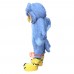 Gray Long-Haired Owl Cartoon Mascot Costume Plush with Mask